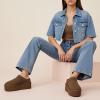 image:imageCUSHIONAIRE Huggy2 Platform Slippers for Women Cozy Genuine Suede SlipOn Ankle Boots for Indoor Outdoor Wear Womens SlippersTaupe