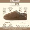 image:imageCUSHIONAIRE Keto Womens Slippers SlipOn Suede Mule Slipper  Cozy amp Stylish Memory Foam amp Faux Fur Lining Wide Widths AvailableBrown