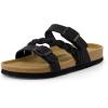 image:imageCUSHIONAIRE Lizzy Cork Footbed Womens Sandals  Comfortable Braided Summer Slip On Slide Sandals for WomenBlack