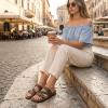 image:imageCUSHIONAIRE Lizzy Cork Footbed Womens Sandals  Comfortable Braided Summer Slip On Slide Sandals for WomenBrown