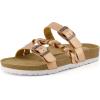 image:imageCUSHIONAIRE Lizzy Cork Footbed Womens Sandals  Comfortable Braided Summer Slip On Slide Sandals for WomenRose Gold