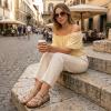 image:imageCUSHIONAIRE Lizzy Cork Footbed Womens Sandals  Comfortable Braided Summer Slip On Slide Sandals for WomenStone