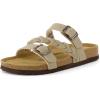 image:imageCUSHIONAIRE Lizzy Cork Footbed Womens Sandals  Comfortable Braided Summer Slip On Slide Sandals for WomenStone
