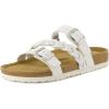 image:imageCUSHIONAIRE Lizzy Cork Footbed Womens Sandals  Comfortable Braided Summer Slip On Slide Sandals for WomenWhite