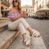 image:imageCUSHIONAIRE Lizzy Cork Footbed Womens Sandals  Comfortable Braided Summer Slip On Slide Sandals for WomenWhite