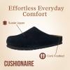 image:imageCUSHIONAIRE Lute Genuine Suede Leather Clogs for Women Indoor and Outdoor  Comfortable Slip On Womens Clogs with Cushioned FootbedBlack