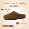 image:imageCUSHIONAIRE Lute Genuine Suede Leather Clogs for Women Indoor and Outdoor  Comfortable Slip On Womens Clogs with Cushioned FootbedBrown