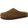 image:imageCUSHIONAIRE Lute Genuine Suede Leather Clogs for Women Indoor and Outdoor  Comfortable Slip On Womens Clogs with Cushioned FootbedBrown