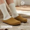 image:imageCUSHIONAIRE Lute Genuine Suede Leather Clogs for Women Indoor and Outdoor  Comfortable Slip On Womens Clogs with Cushioned FootbedChestnut