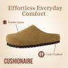 image:imageCUSHIONAIRE Lute Genuine Suede Leather Clogs for Women Indoor and Outdoor  Comfortable Slip On Womens Clogs with Cushioned FootbedChestnut