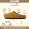 image:imageCUSHIONAIRE Lute Genuine Suede Leather Clogs for Women Indoor and Outdoor  Comfortable Slip On Womens Clogs with Cushioned FootbedChestnut