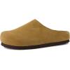 image:imageCUSHIONAIRE Lute Genuine Suede Leather Clogs for Women Indoor and Outdoor  Comfortable Slip On Womens Clogs with Cushioned FootbedChestnut