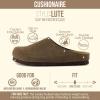 image:imageCUSHIONAIRE Lute Genuine Suede Leather Clogs for Women Indoor and Outdoor  Comfortable Slip On Womens Clogs with Cushioned FootbedDark Taupe