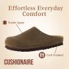 image:imageCUSHIONAIRE Lute Genuine Suede Leather Clogs for Women Indoor and Outdoor  Comfortable Slip On Womens Clogs with Cushioned FootbedDark Taupe