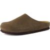 image:imageCUSHIONAIRE Lute Genuine Suede Leather Clogs for Women Indoor and Outdoor  Comfortable Slip On Womens Clogs with Cushioned FootbedDark Taupe