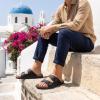 image:imageCUSHIONAIRE Mars Slide Sandals for Men Comfortable Adjustable Double Buckle Mens Sandals with Arch Support Footbed and EVA OutsoleBlack