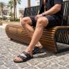 image:imageCUSHIONAIRE Mars Slide Sandals for Men Comfortable Adjustable Double Buckle Mens Sandals with Arch Support Footbed and EVA OutsoleBlack