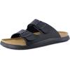 image:imageCUSHIONAIRE Mars Slide Sandals for Men Comfortable Adjustable Double Buckle Mens Sandals with Arch Support Footbed and EVA OutsoleBlack Nappa