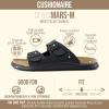 image:imageCUSHIONAIRE Mars Slide Sandals for Men Comfortable Adjustable Double Buckle Mens Sandals with Arch Support Footbed and EVA OutsoleBlack Nappa