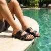 image:imageCUSHIONAIRE Mars Slide Sandals for Men Comfortable Adjustable Double Buckle Mens Sandals with Arch Support Footbed and EVA OutsoleBlack Nappa