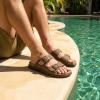 image:imageCUSHIONAIRE Mars Slide Sandals for Men Comfortable Adjustable Double Buckle Mens Sandals with Arch Support Footbed and EVA OutsoleBrown