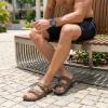 image:imageCUSHIONAIRE Mars Slide Sandals for Men Comfortable Adjustable Double Buckle Mens Sandals with Arch Support Footbed and EVA OutsoleBrown