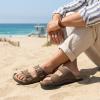 image:imageCUSHIONAIRE Mars Slide Sandals for Men Comfortable Adjustable Double Buckle Mens Sandals with Arch Support Footbed and EVA OutsoleBrown