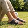 image:imageCUSHIONAIRE Mars Slide Sandals for Men Comfortable Adjustable Double Buckle Mens Sandals with Arch Support Footbed and EVA OutsoleBrown Nappa