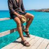 image:imageCUSHIONAIRE Mars Slide Sandals for Men Comfortable Adjustable Double Buckle Mens Sandals with Arch Support Footbed and EVA OutsoleBrown Nappa