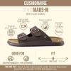 image:imageCUSHIONAIRE Mars Slide Sandals for Men Comfortable Adjustable Double Buckle Mens Sandals with Arch Support Footbed and EVA OutsoleBrown Nappa