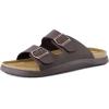 image:imageCUSHIONAIRE Mars Slide Sandals for Men Comfortable Adjustable Double Buckle Mens Sandals with Arch Support Footbed and EVA OutsoleBrown Nappa