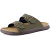 image:imageCUSHIONAIRE Mars Slide Sandals for Men Comfortable Adjustable Double Buckle Mens Sandals with Arch Support Footbed and EVA OutsoleGreen