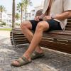 image:imageCUSHIONAIRE Mars Slide Sandals for Men Comfortable Adjustable Double Buckle Mens Sandals with Arch Support Footbed and EVA OutsoleGreen Texture