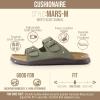 image:imageCUSHIONAIRE Mars Slide Sandals for Men Comfortable Adjustable Double Buckle Mens Sandals with Arch Support Footbed and EVA OutsoleGreen Texture