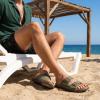 image:imageCUSHIONAIRE Mars Slide Sandals for Men Comfortable Adjustable Double Buckle Mens Sandals with Arch Support Footbed and EVA OutsoleGreen Texture