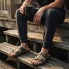 image:imageCUSHIONAIRE Mars Slide Sandals for Men Comfortable Adjustable Double Buckle Mens Sandals with Arch Support Footbed and EVA OutsoleGreen Texture