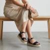 image:imageCUSHIONAIRE Melissa Espadrille Platform Sandals For Women with Adjustable Ankle Strap and Memory Foam InsoleComfortable Womens Sandals for SummerBlack