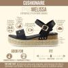 image:imageCUSHIONAIRE Melissa Espadrille Platform Sandals For Women with Adjustable Ankle Strap and Memory Foam InsoleComfortable Womens Sandals for SummerBlack