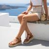 image:imageCUSHIONAIRE Melissa Espadrille Platform Sandals For Women with Adjustable Ankle Strap and Memory Foam InsoleComfortable Womens Sandals for SummerTan