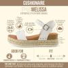 image:imageCUSHIONAIRE Melissa Espadrille Platform Sandals For Women with Adjustable Ankle Strap and Memory Foam InsoleComfortable Womens Sandals for SummerWhite