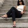 image:imageCUSHIONAIRE Miami Kitten Heels for Women  Dressy Heeled Thong Womens SandalsEbony