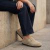 image:imageCUSHIONAIRE Rusty Genuine Leather Clogs for Women Comfortable Slip On Womens Shoes with Adjustable Buckle and Soft Memory FoamBeige