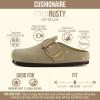 image:imageCUSHIONAIRE Rusty Genuine Leather Clogs for Women Comfortable Slip On Womens Shoes with Adjustable Buckle and Soft Memory FoamBeige