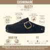 image:imageCUSHIONAIRE Rusty Genuine Leather Clogs for Women Comfortable Slip On Womens Shoes with Adjustable Buckle and Soft Memory FoamBlack