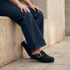image:imageCUSHIONAIRE Rusty Genuine Leather Clogs for Women Comfortable Slip On Womens Shoes with Adjustable Buckle and Soft Memory FoamBlack