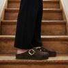 image:imageCUSHIONAIRE Rusty Genuine Leather Clogs for Women Comfortable Slip On Womens Shoes with Adjustable Buckle and Soft Memory FoamChocolate