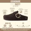 image:imageCUSHIONAIRE Rusty Genuine Leather Clogs for Women Comfortable Slip On Womens Shoes with Adjustable Buckle and Soft Memory FoamChocolate