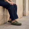 image:imageCUSHIONAIRE Rusty Genuine Leather Clogs for Women Comfortable Slip On Womens Shoes with Adjustable Buckle and Soft Memory FoamKhaki