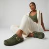 image:imageCUSHIONAIRE Rusty Genuine Leather Clogs for Women Comfortable Slip On Womens Shoes with Adjustable Buckle and Soft Memory FoamKhaki