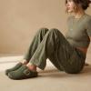 image:imageCUSHIONAIRE Rusty Genuine Leather Clogs for Women Comfortable Slip On Womens Shoes with Adjustable Buckle and Soft Memory FoamKhaki